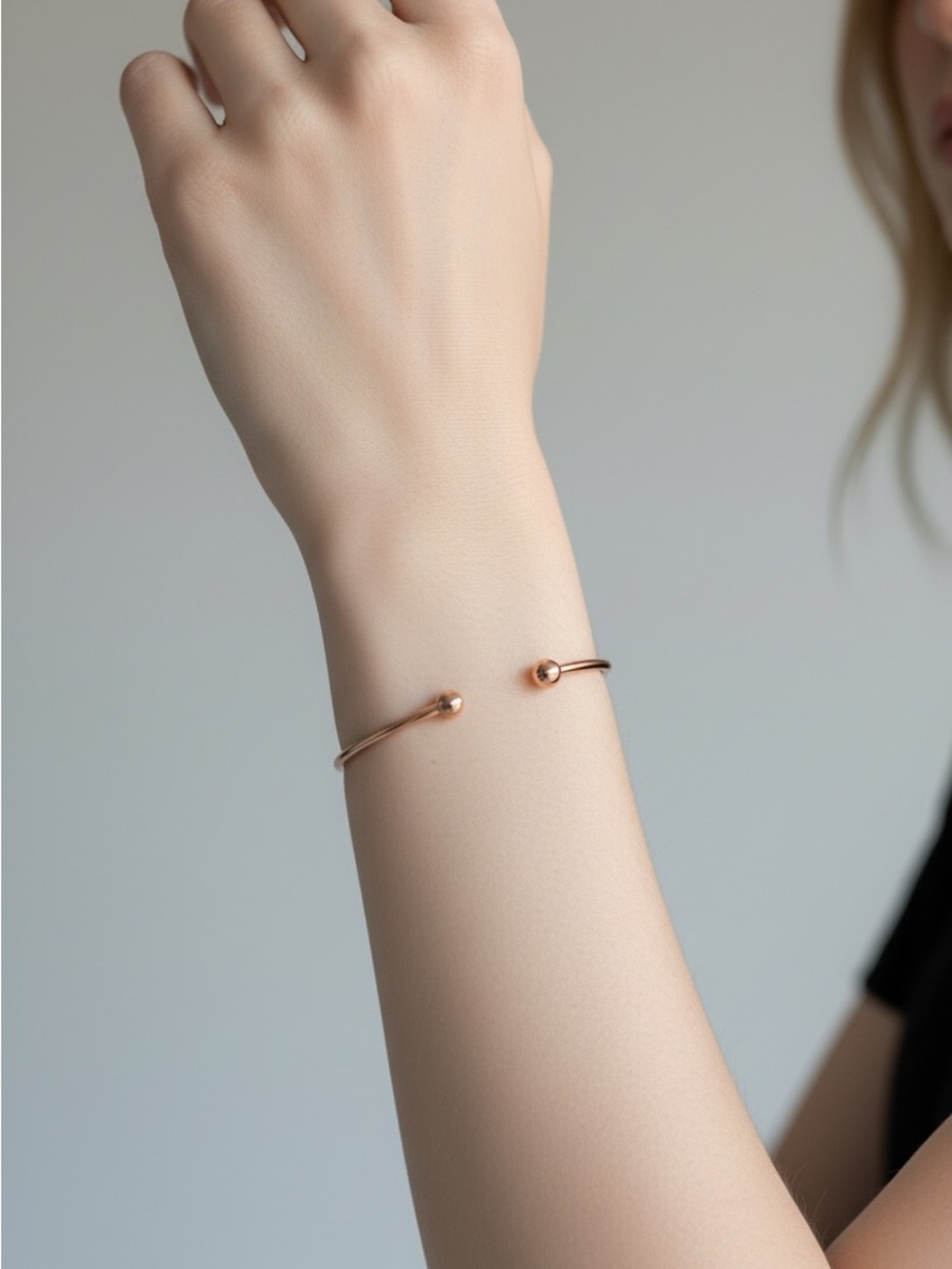 10/15 Minimalist Open Cuff Bracelet in Rose Gold